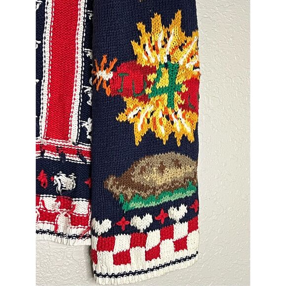 Signature By Northern Isles American 4th Of July Hand Knit Sweater Vest M - Picture 3 of 8